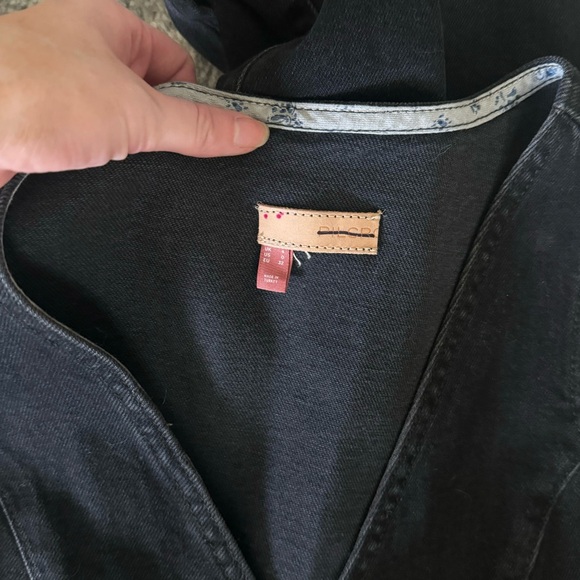 pilcro black denim jumpsuit flare - Picture 2 of 7